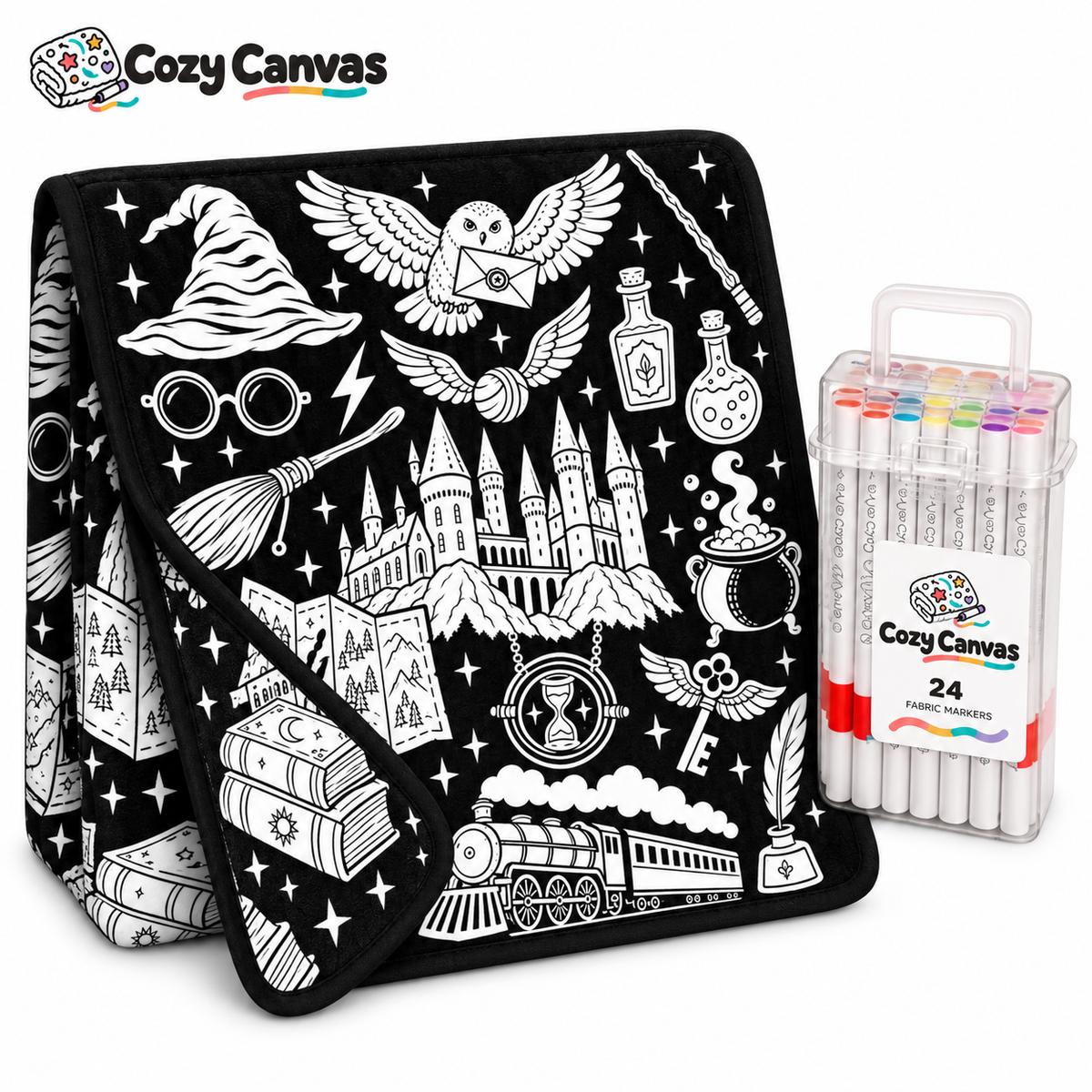 CozyCanvas™ Coloring Blanket – Wizard Edition