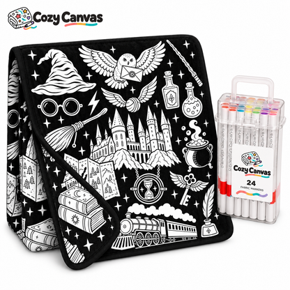 CozyCanvas™ Coloring Blanket – Wizard Edition