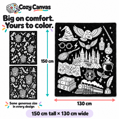 CozyCanvas™ Coloring Blanket – Wizard Edition