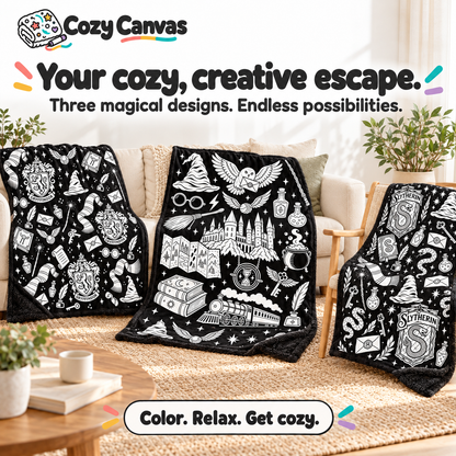 CozyCanvas™ Coloring Blanket – Wizard Edition